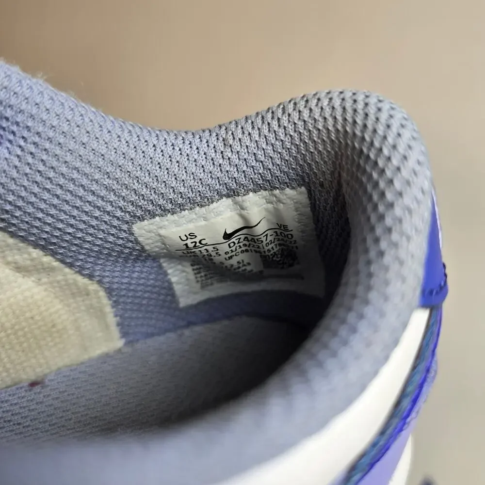 Nike Dunk Low Blueberry PS Size 12C DZ4457-100 White Light Thistle